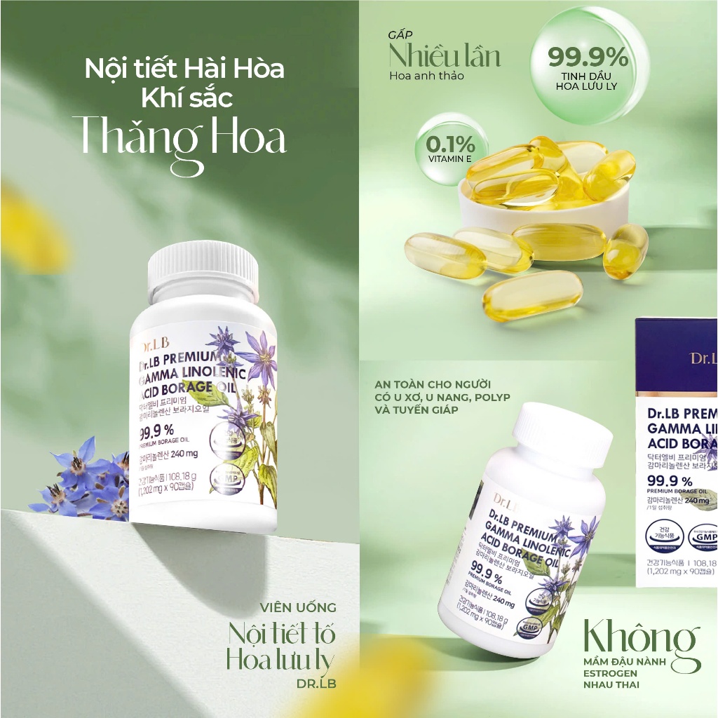 Viên Uống Nội Tiết Tố Nữ Hoa Lưu Ly Dr.LB Hàn Quốc 90 Viên – Hỗ Trợ Cân Bằng Nội Tiết, Giảm Bốc Hỏa, Tiền Mãn Kinh | BigBuy360 - bigbuy360.vn