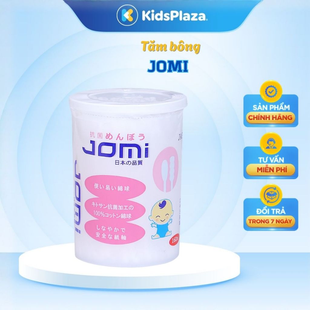 Tăm bông kháng khuẩn Jomi 160/200 que - Kids Plaza