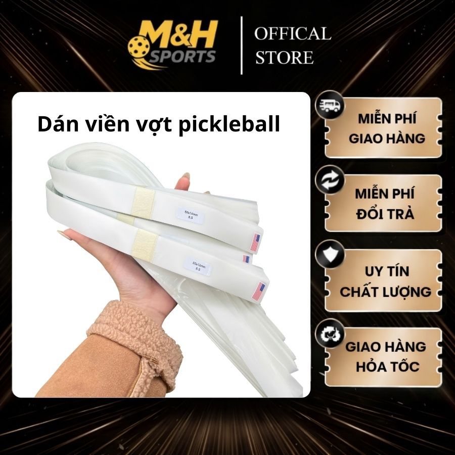 Dán viền vợt pickleball Full Viền 8.5 trong suốt 14mm 16mm loại 1 nhập khẩu 100% USA.