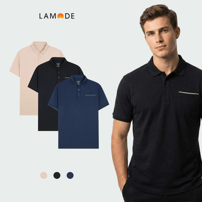 LAMODE Áo Polo Nam Tay ngắn Regular có túi cotton co giãn thoáng mát men'swear LPS022AS0E
