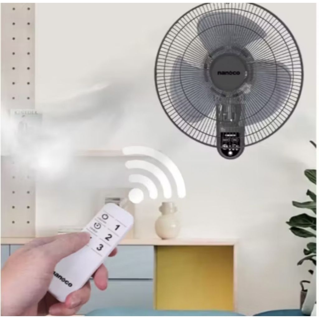 (thanh lý) Quạt treo tường Nanoco NWF1615 được trang bị remote điều khiển từ xa thông minh