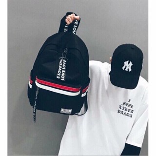 [Peinn] Balo vải bố vừa A4 - be your Sọc ngang đỏ trắng Hàn Quốc