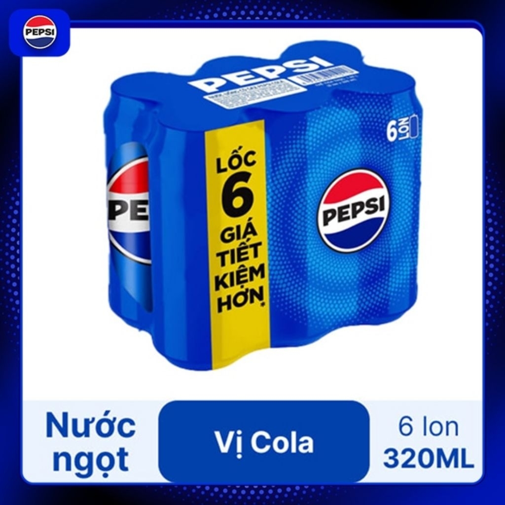 Pepsi Cola lốc 6 lon 320ml