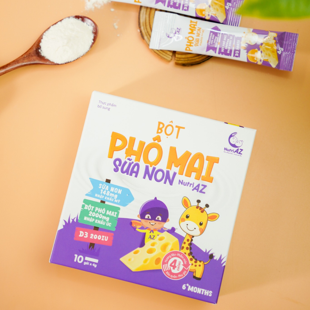 [LV] Bột Phô Mai Sữa Non NutriAZ Việt Nam Bổ Sung D3 Cho Bé Yêu Từ 6M+