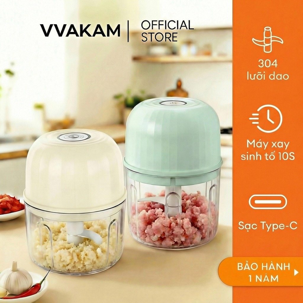VVAKAM Máy xay thịt sinh tố đồ dùng nhà bếp dụng cụ ăn dặm cho bé tỏi ớt Máy say thịt