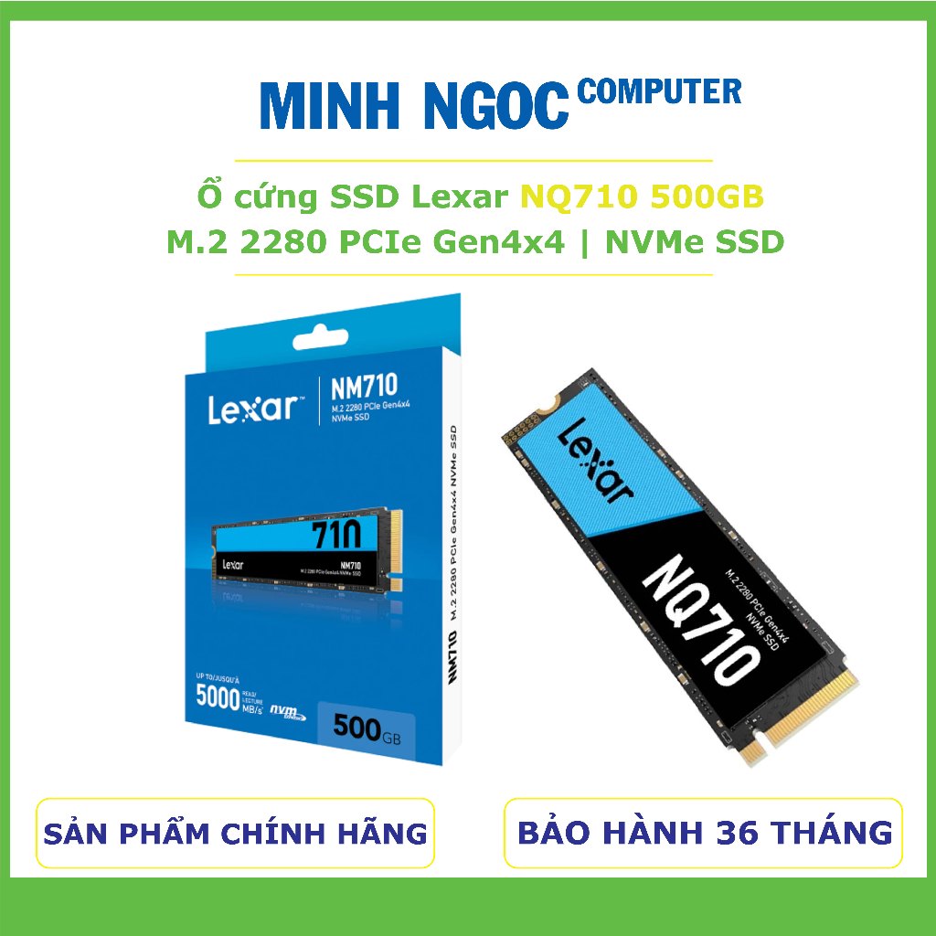 Ổ Cứng SSD Lexar NQ710 500GB | M2 NVMe PCIe Gen4x4 LNQ710X500G-RNNNG | Bảo hành 36 tháng Nhà PP DGW