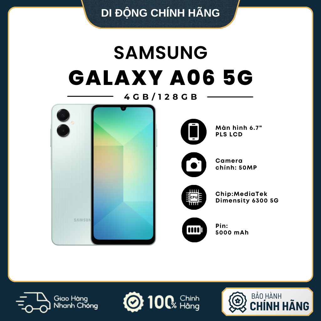 Điện thoại Samsung Galaxy A06 5G 4GB/128GB - Hàng Chính Hãng