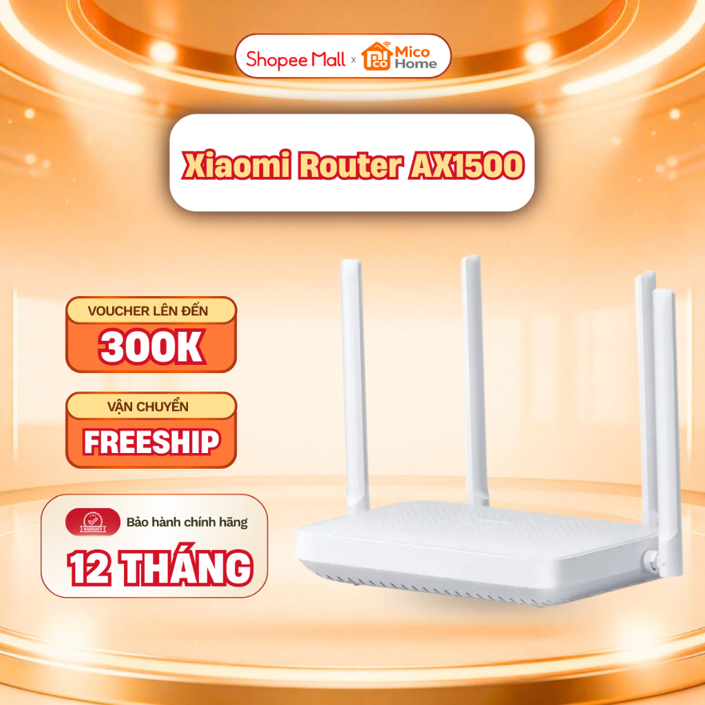 Bộ Phát Sóng Wifi Xiaomi Router AX1500 EU - Hỗ trợ Wifi 6 5GHz - Bảo Hành 12 Tháng