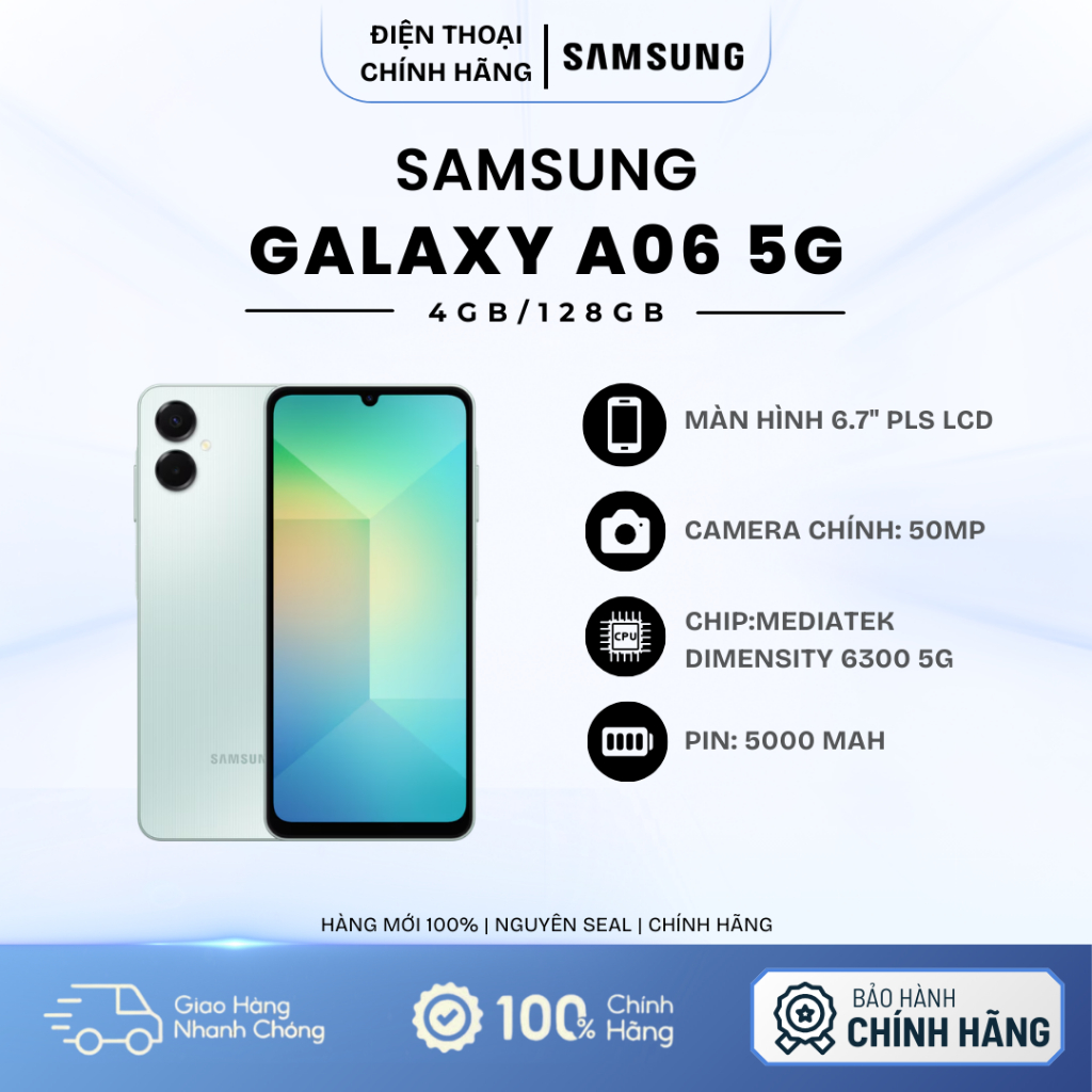 Điện thoại Samsung Galaxy A06 5G 4GB/128GB - Hàng Chính Hãng