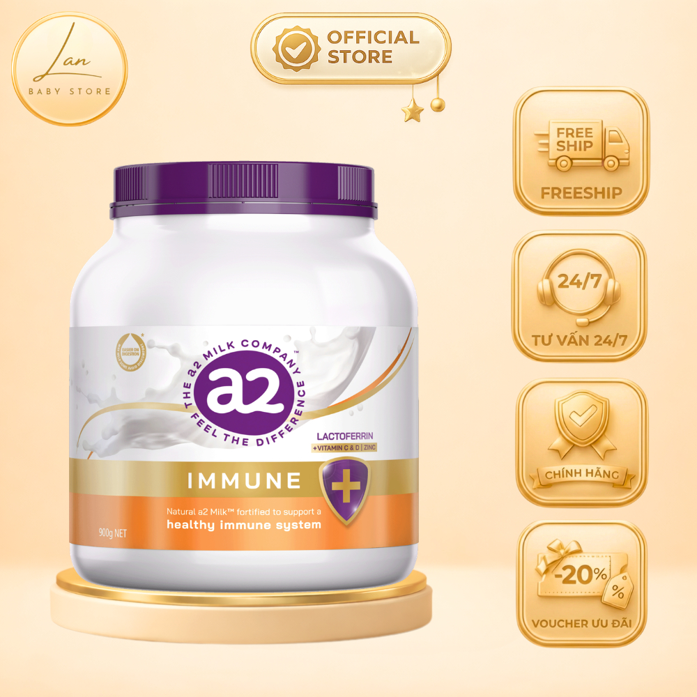 [RẺ VÔ ĐỊCH] Sữa Nguyên Kem Dạng Bột A2 Immune Lactoferrin Úc Lon 900g Tăng Đề Kháng Cho Cả Gia Đình