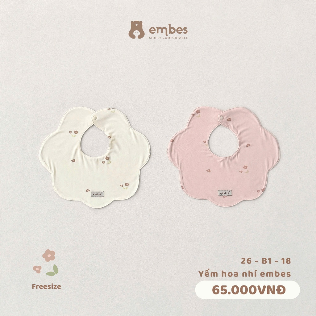 [EMBES] Yếm Mây Tròn Muslin 4 Lớp Cho Bé  Embes , Yếm Xô In Hình Thỏ Gấu Thấm Hút Tốt Cho Bé Sơ Sinh