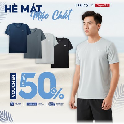 SALE HÈ Áo thun thể thao POLYS, vải thun lạnh thoáng khí giãn 4 chiều. Áo thun COOL EXTRA