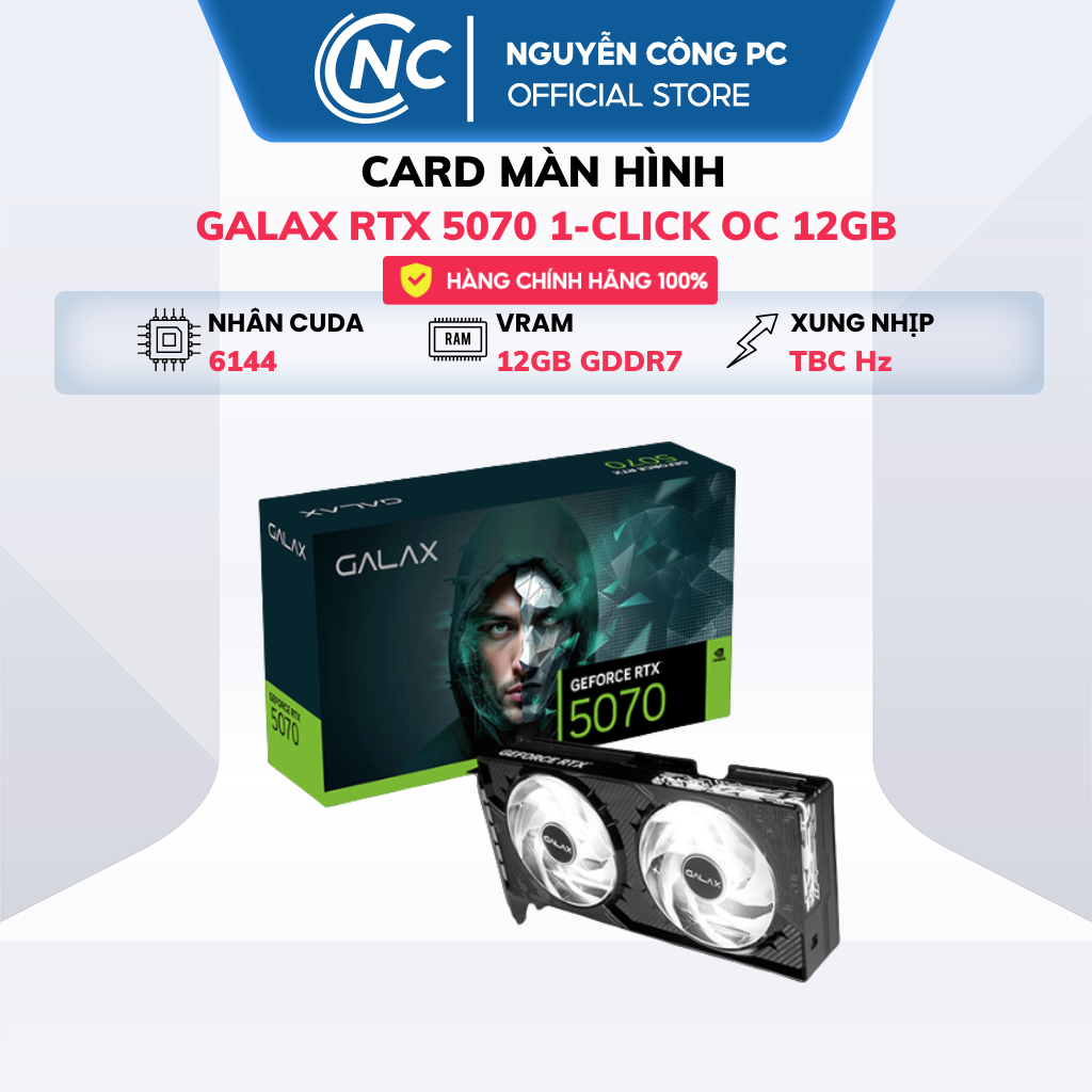 Card Màn Hình Galax GeForce RTX 5070 1-Click OC 12G - NEW - Bảo hành 36 Tháng | BigBuy360 - bigbuy360.vn