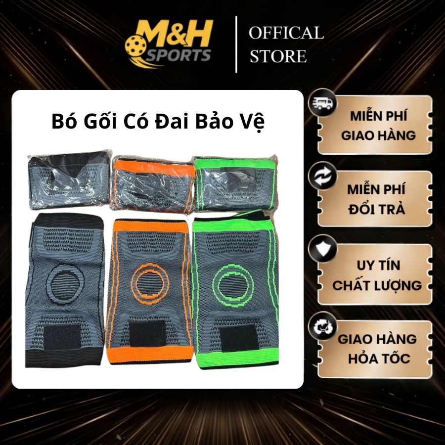 Bó Gối Có Đai Bảo Vệ Đầu Gối Chơi Pickleball Bóng Đá Bóng Rổ Bóng Chuyền Băng Đầu Gối Tập Gym.