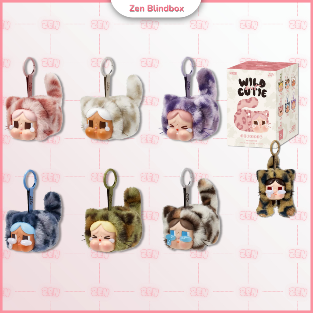 [CHÍNH HÃNG] Blindbox Crybaby Wild But Cutie Móc Khóa Gấu Bông Crybaby Mèo