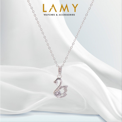 Dây chuyền bạc nữ LAMY Crystal Swan Necklace Silver 6369 - Dây chuyền bạc ta