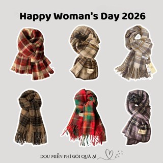 Khăn Len Unisex, Khăn Cashmere Dệt Kim Dày Ấm Tone Đỏ Giáng Sinh QUÀ TẶNG QUỐC TẾ PHỤ NỮ 8/3/2026 - Mã LN07
