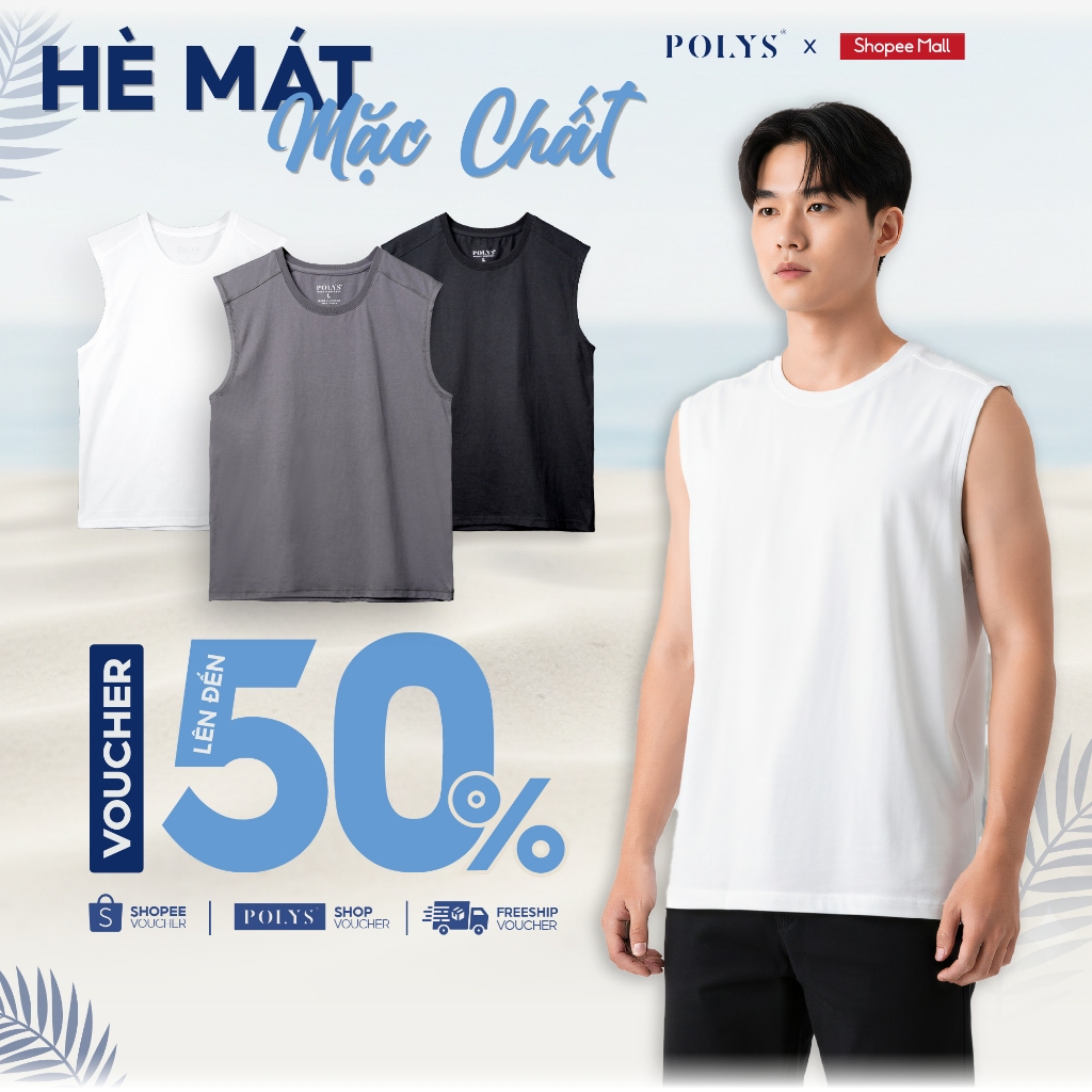 SALE HÈ Áo Thun Tanktop Cotton 2 Chiều Dày Dặn, Hút Mồ Hôi, Form Oversize Áo TANK TOP POLYS