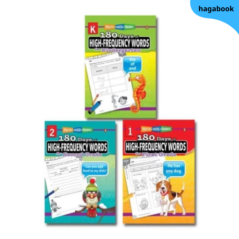 Sách - 180 Days of High-Frequency - Từ Grade 1,2 - Bản in lazer đen trắng A4