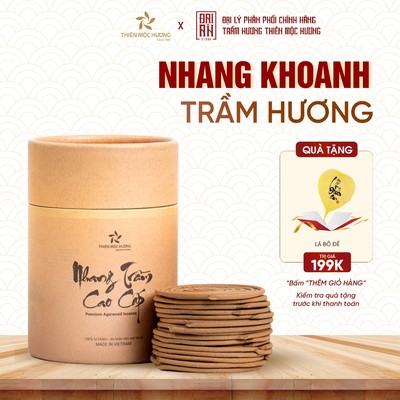 Nhang khoanh trầm hương sạch xông nhà, hương vòng thơm dịu nhẹ THIÊN MỘC HƯƠNG hộp 40 khoanh
