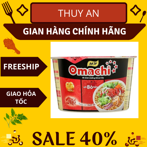 Thùng 18 hộp Mì khoai tây Omachi xốt bò hầm hộp 92g-Hàng chính hãng