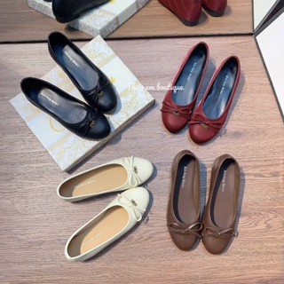 [Thảo Em - BB992] Giày bệt búp bê nữ đế mềm da trám, mũi tròn đính nơ xinh [QCCC]