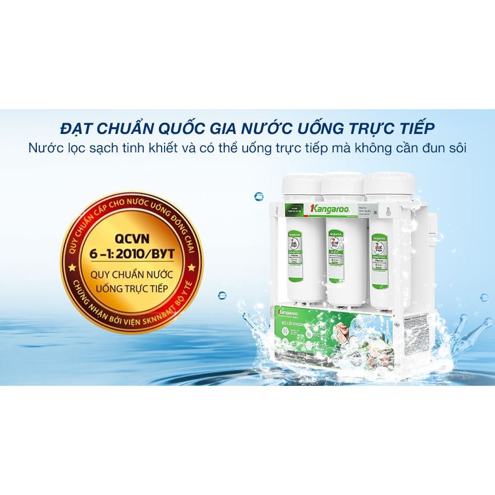 Máy lọc nước để gầm 12 lõi lọc RO Hydrogen Kangaroo KGHP12K - Hàng chính hãng