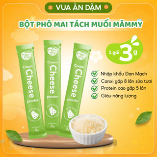 Bột Phô mai tách muối Mămmy béo ngậy, thơm ngon, giàu canxi cho bé ăn dặm 6m (1 gói nhỏ 3g)