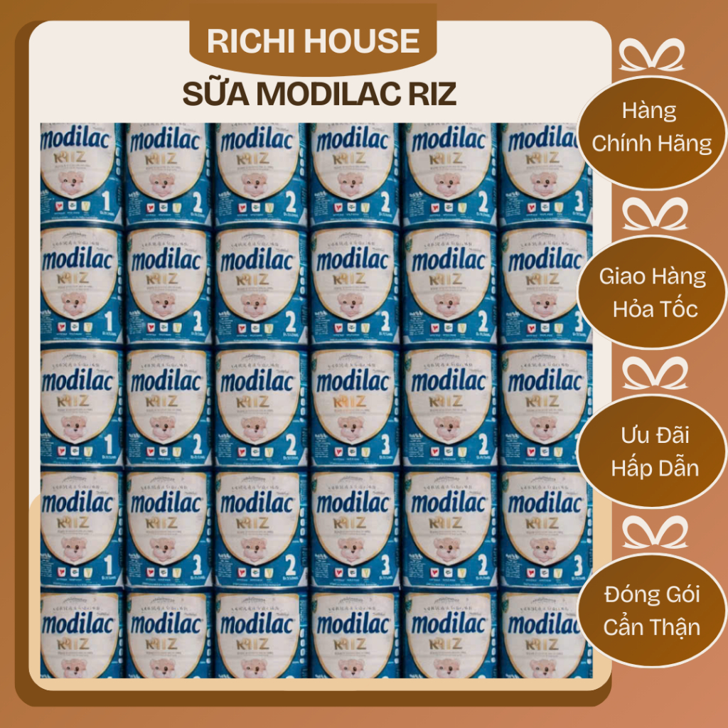 MODILAC RIZ Sữa công thức dành cho bé dị ứng đạm bò số 1,2,3 lon 800g cho bé từ 0 đến 36 tháng