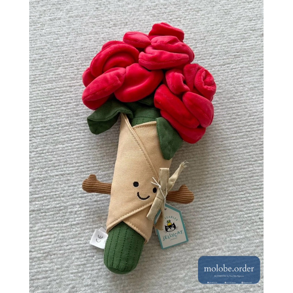 [AUTHENTIC] Bó hoa hồng Jellycat Amuseables Rose Bouquet