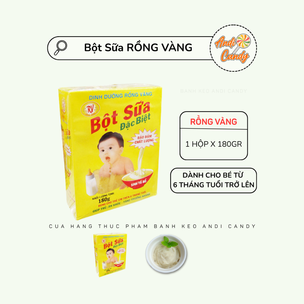 Bột Sữa Dinh Dưỡng Rồng Vàng Tuổi Thơ - Cho Bé Từ 6 Tháng Tuổi 180Gr