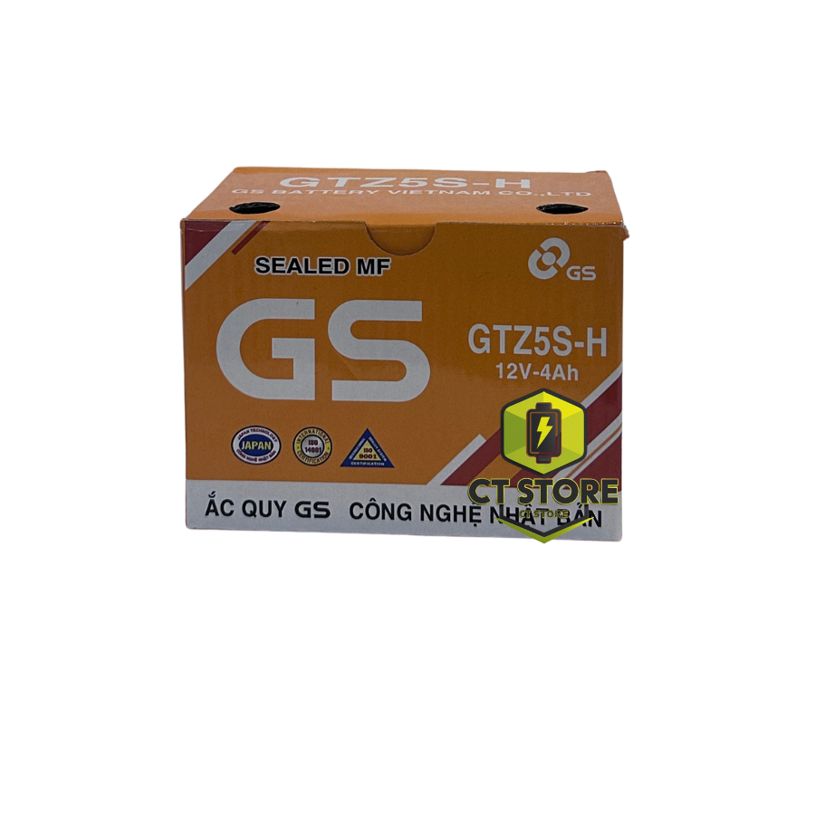 Bình ắc quy xe máy GS GTZ5S-H Chính Hãng dùng xe máy Ex, Hayate, AirBlade cũ, Sirius Fi