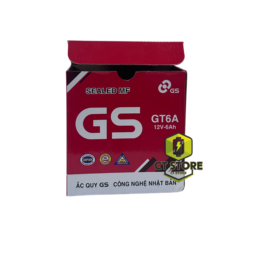 Bình ắc quy xe máy GS GT6A Chính hãng dùng cho xe máy Dream, Jupiter cũ, Taurus, Sirius cơ