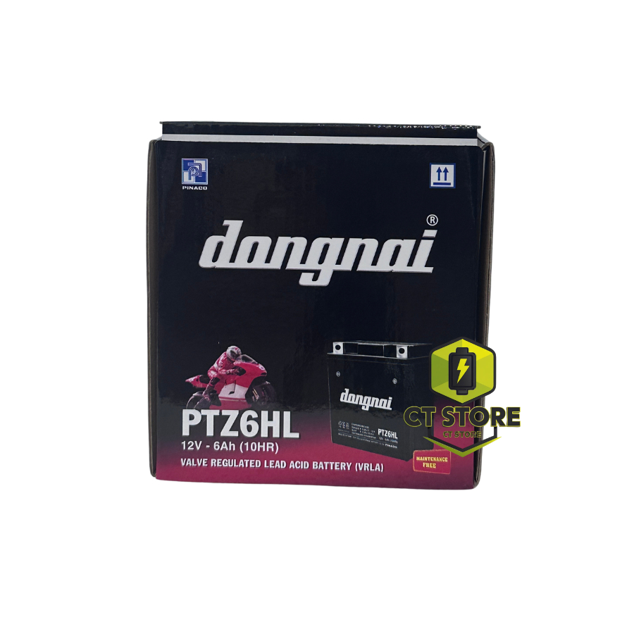 Bình ắc quy xe máy ĐN PTZ6HL Dùng cho Dream, Jupiter cũ, Taurus, Sirius cơ
