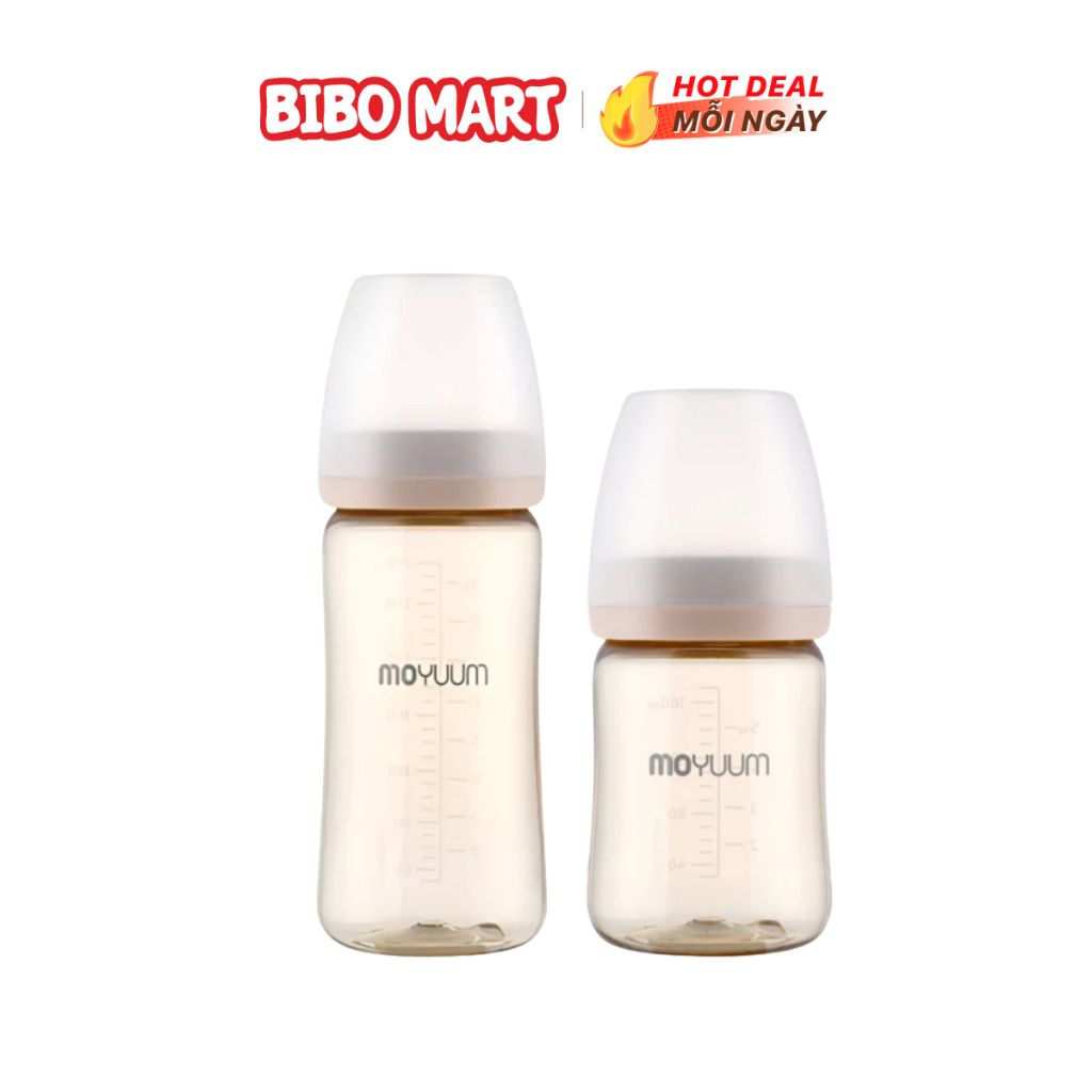 Bình Sữa Moyuum Hàn Quốc PSSU Thiết Kế Chịu Nhiệt Chống Sặc Giảm Đầy Hơi Cho Bé 170ml 270ml-BiboMart