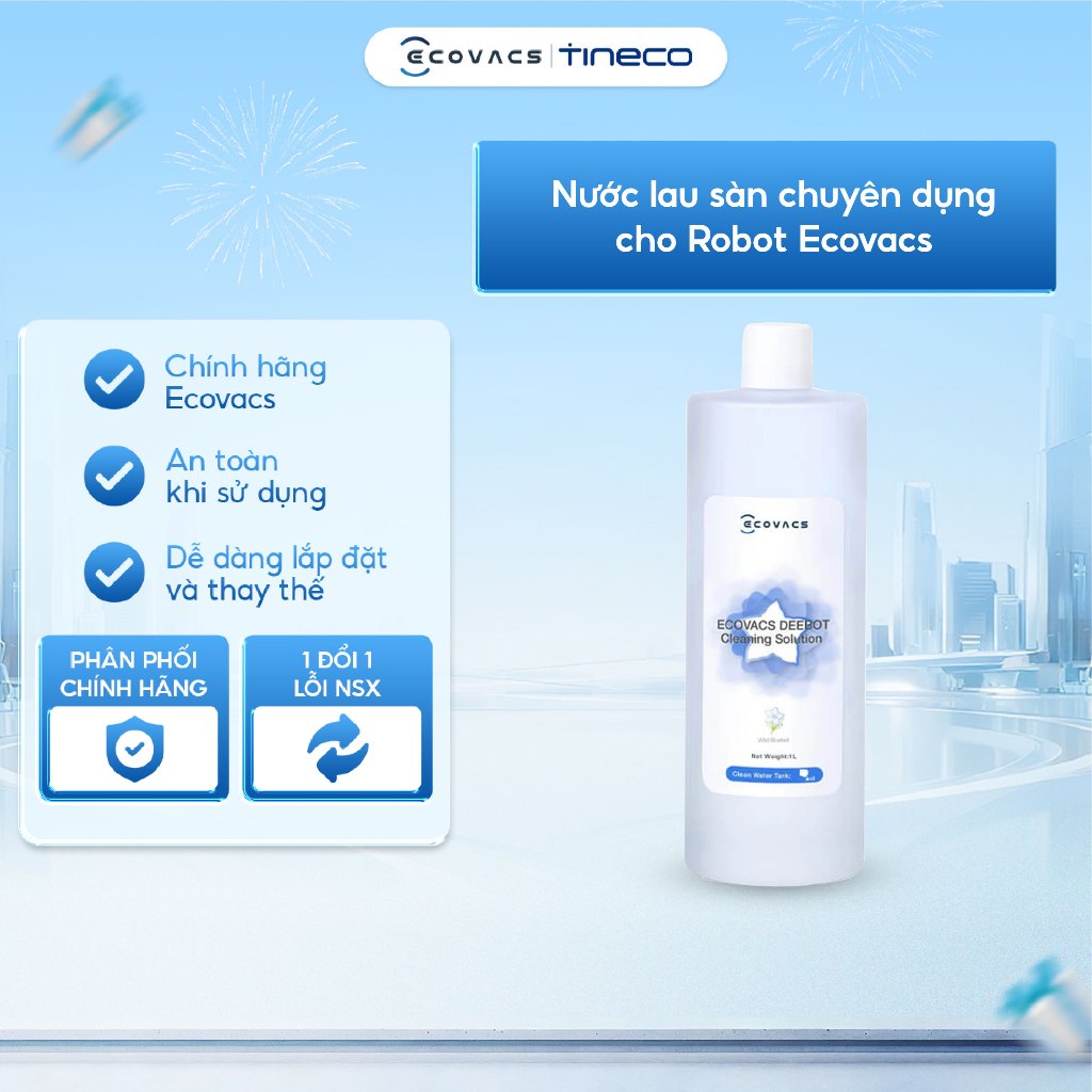 Nước lau sàn chuyên dụng cho Robot hút bụi lau sàn Ecovacs - Chính hãng