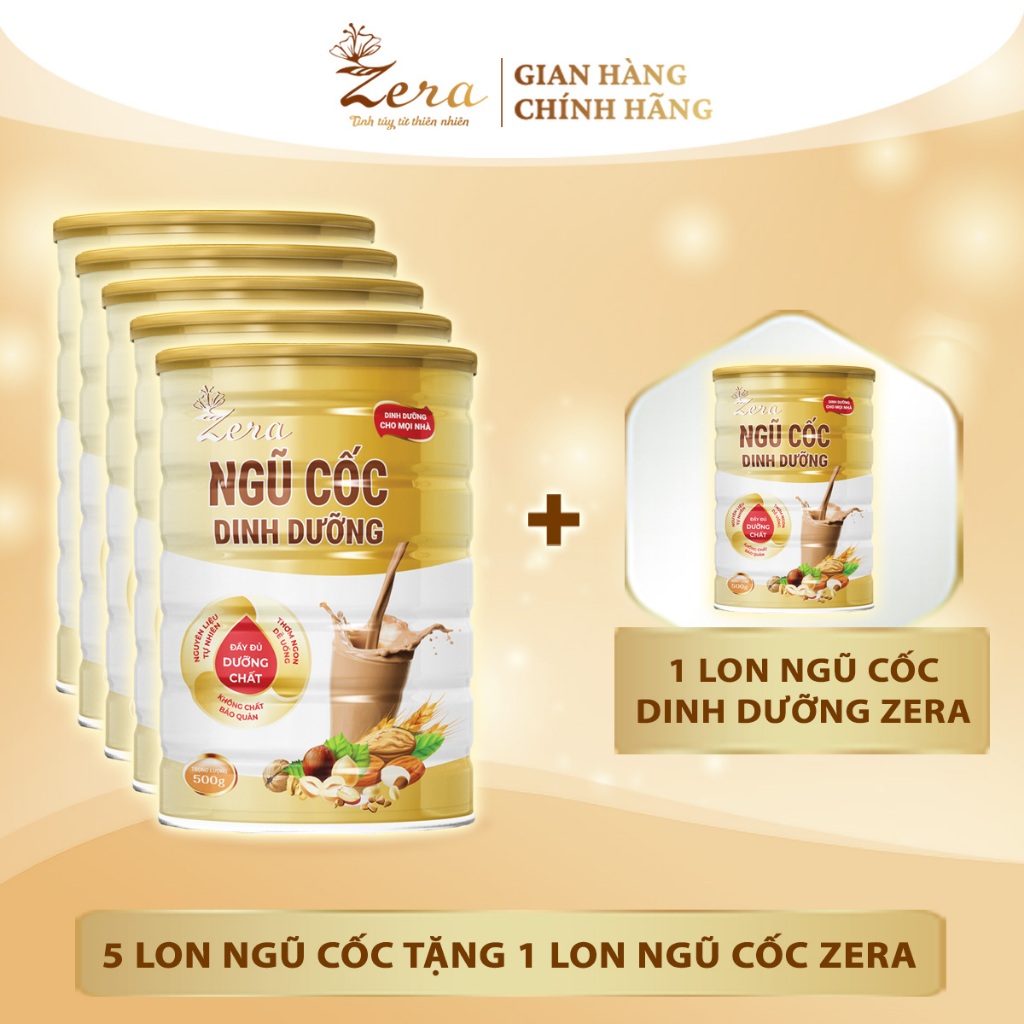 Combo 5 lon ngũ cốc zera - tặng thêm 1 lon ngũ cốc zera