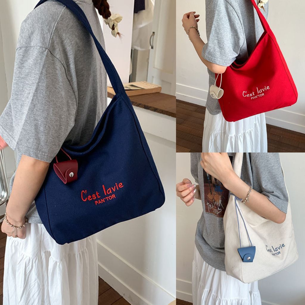Túi Tote Vải, Dành Cho Nữ Đa Năng Đi Học Đi Chơi Đi Làm Phong Cách Tối Giản, Có Khoá Kéo TV01