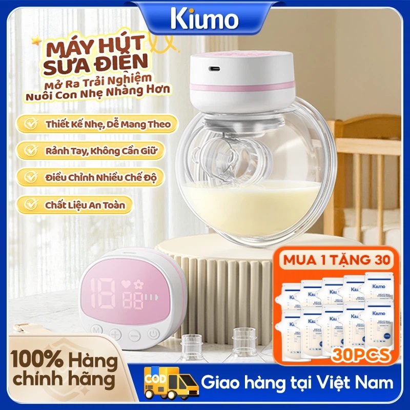 【Kiumo】Máy Hút Sữa Điện Đơn Không Dây, Máy Vắt Sữa Cao Cấp Chế Độ Hút Không Gây Đau Rát