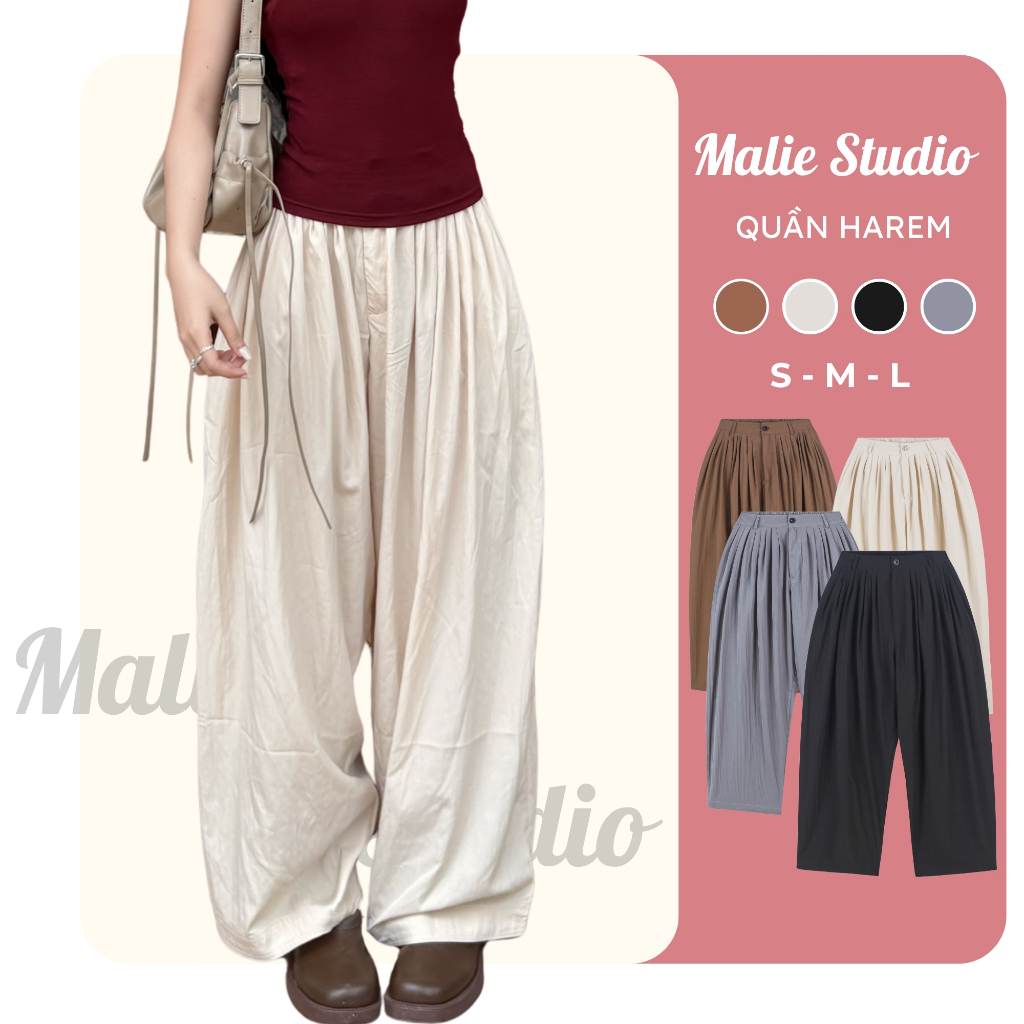 Quần Harem Parachute Pants BigSize MALIE STUDIO Quần Gió Nhăn 4 túi Dáng Thụng Trẻ Trung Năng Động -