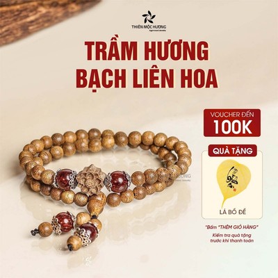 Vòng tay trầm hương Ngọc Liên Hoa - THIÊN MỘC HƯƠNG - Trầm Hương Tốc VN mang đến may mắn, sự bình an