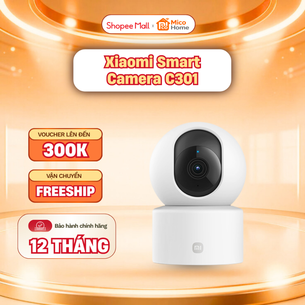 Camera Thông Minh Xiaomi C301 - Độ Phân Giải 2K rõ nét - Chính Hãng Bảo Hành 12 Tháng