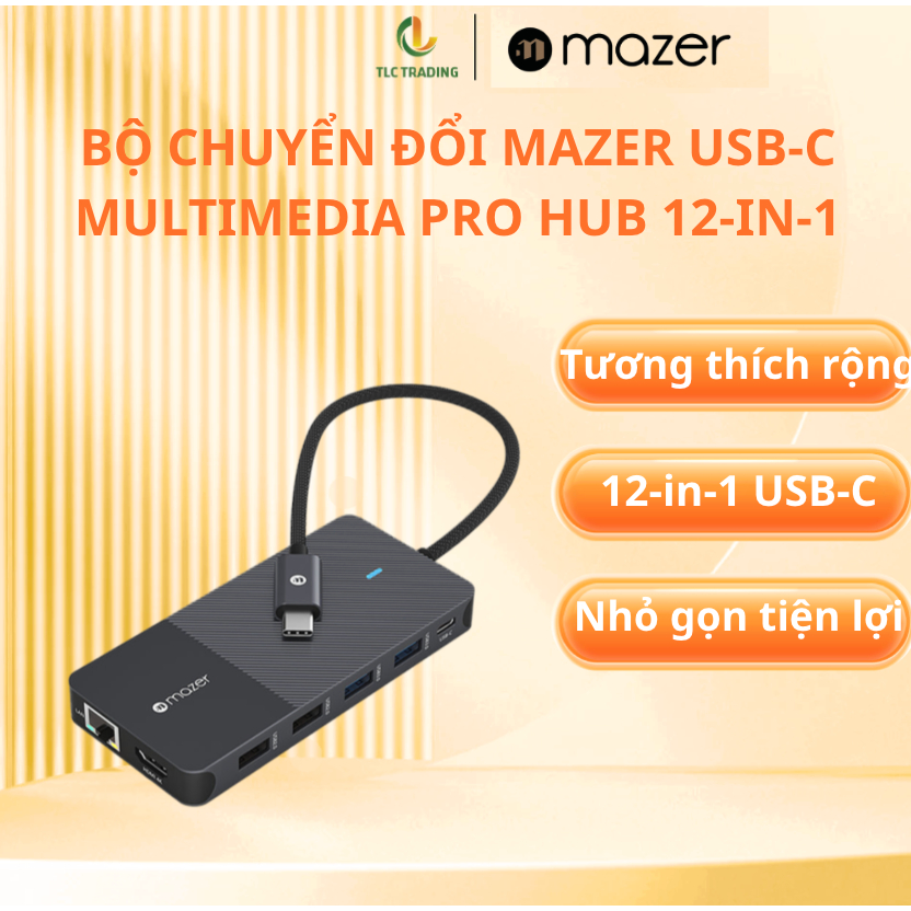 Bộ Chuyển Đổi M Mazer USB-C Multimedia Pro Hub 12-in-1