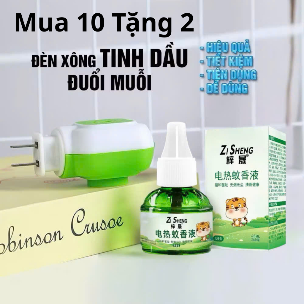 COMBO 10 Lọ Tinh Dầu  Đèn Xông Đuổi Muỗi Côn Trùng Zi Sheng - Thiên Nhiên Công Dụng Hiệu Quả An Toàn cho Trẻ Em