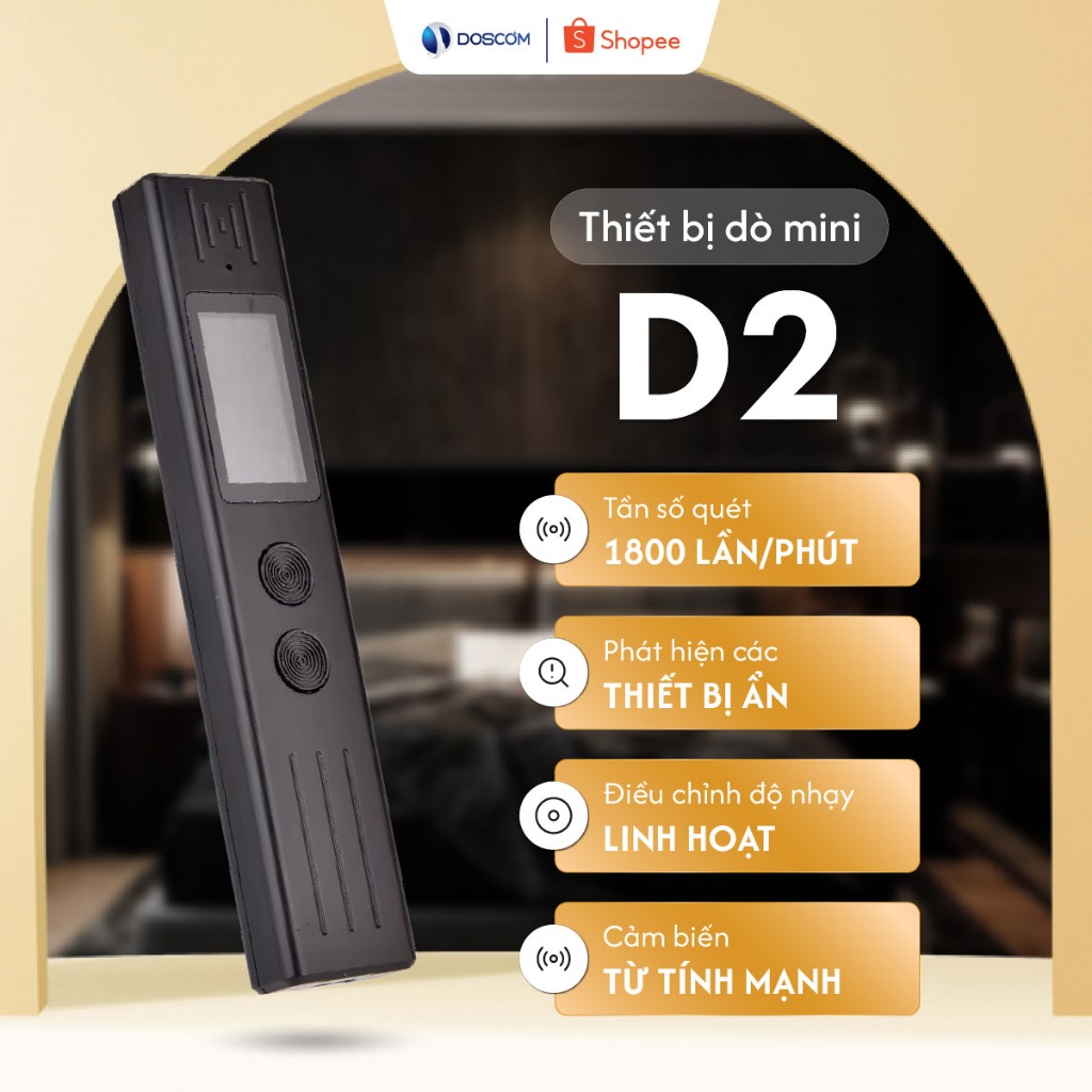 Máy Dò Thiết Bị Nghe Lén, Định Vị GPS, Camera Ẩn Doscom D2 – Dò Từ Trường, Độ Nhạy Cao, Pin Dài 10h