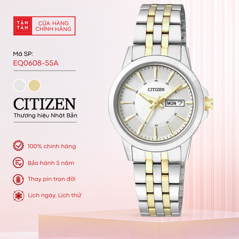 Đồng Hồ Nữ Citizen  EQ0608-55A Quartz 27mm - Đồng Hồ Tân Tân