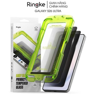 [Combo 2] Dán cường lực chống nhìn trộm Samsung Galaxy S26 Ultra RINGKE Easy Slide Privacy Tempered Glass