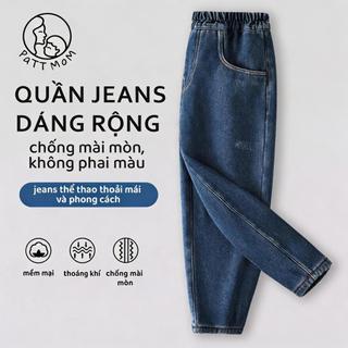 Patt Mom Quần Jeans Cà Rốt Bé Trai Bé Gái Form Oversize, Họa Tiết Dễ Thương Hot Trend LBNZK
