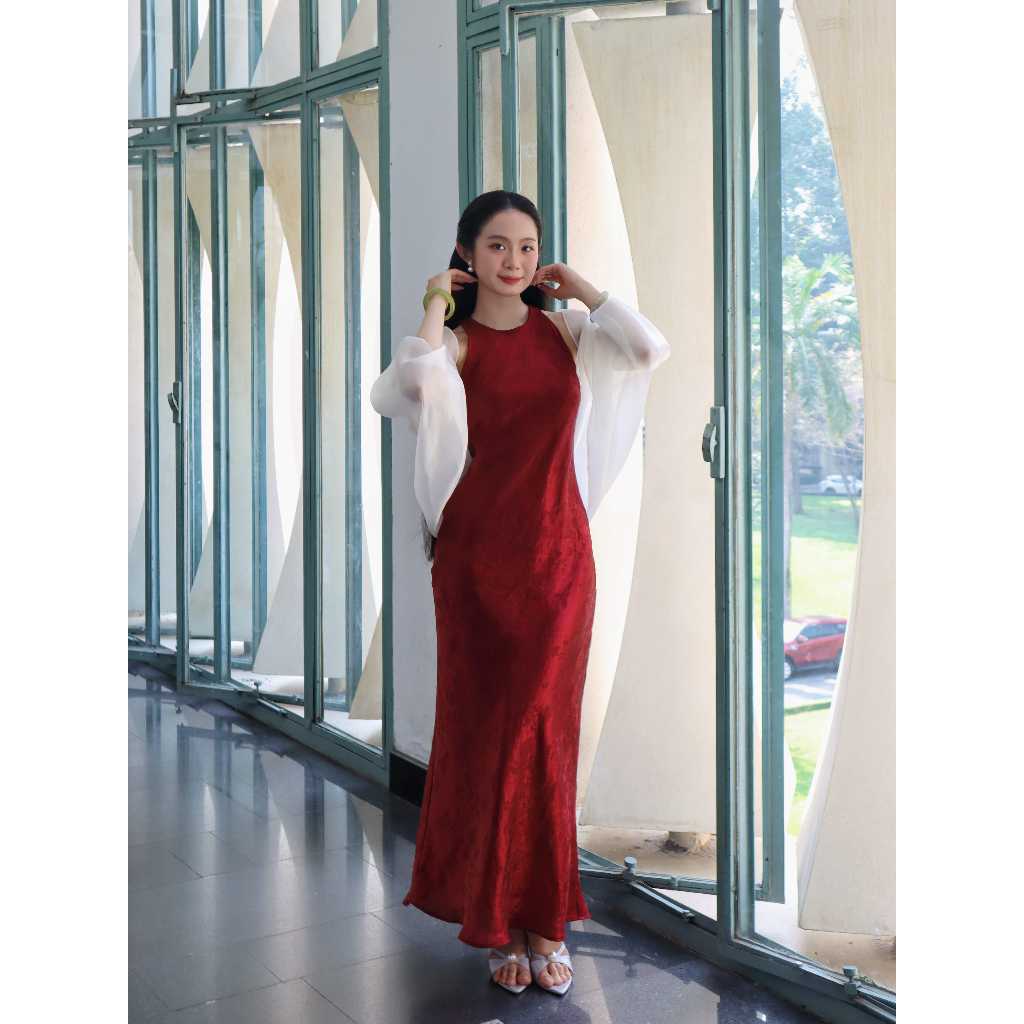 Áo khoác choàng tơ, phụ kiện phối đầm lụa La Boutique TA010-2512LAT | BigBuy360 - bigbuy360.vn