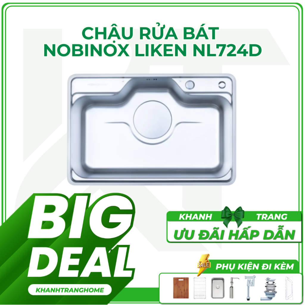 Chậu rửa bát NOBINOX LIKEN NL724D - Khánh Trang Home 2